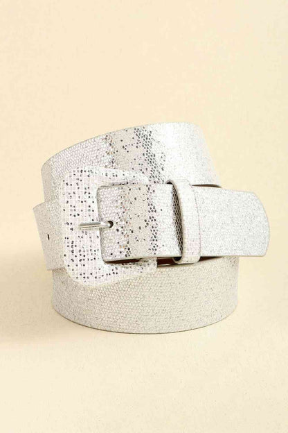 Glitter PU Leather Belt - Belt - FITGGINS