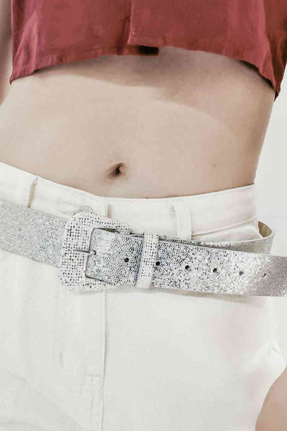 Glitter PU Leather Belt - Belt - FITGGINS