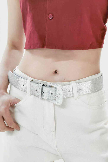 Glitter PU Leather Belt - Belt - FITGGINS