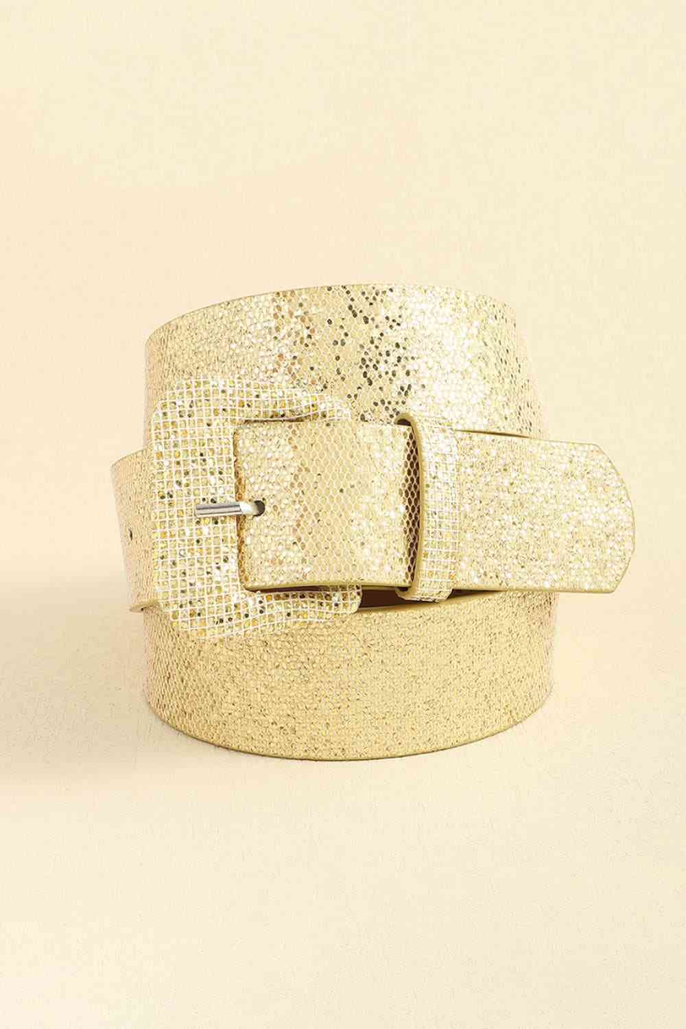 Glitter PU Leather Belt - Belt - FITGGINS