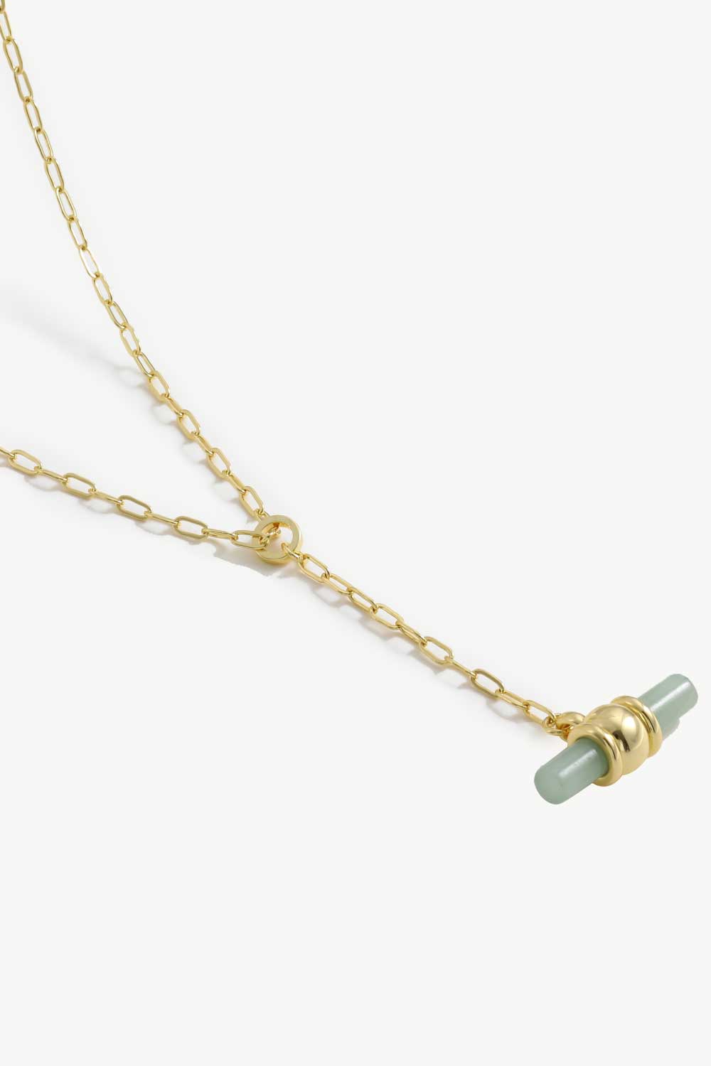 Gold-Plated Bar Pendant OT Chain Necklace - Necklaces - FITGGINS