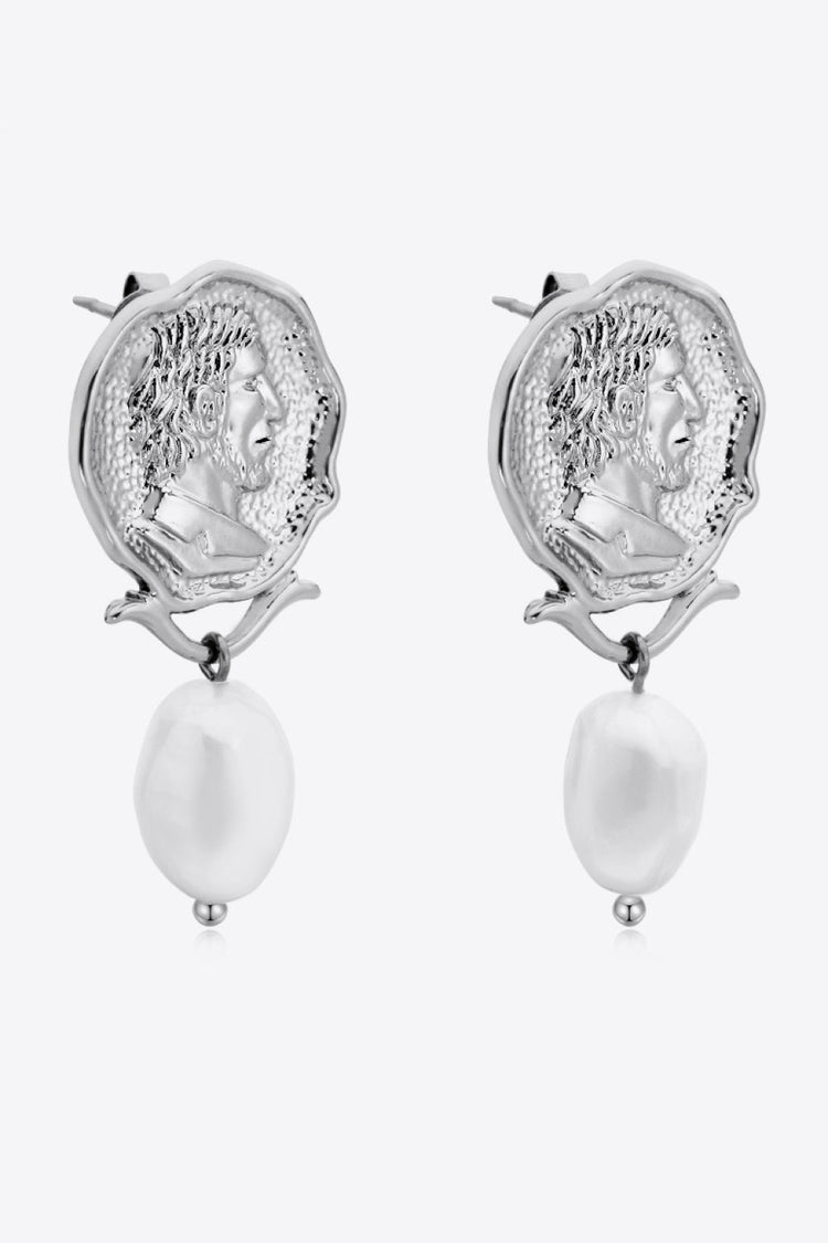 Gold-Plated Pearl Drop Earrings - Earrings - FITGGINS