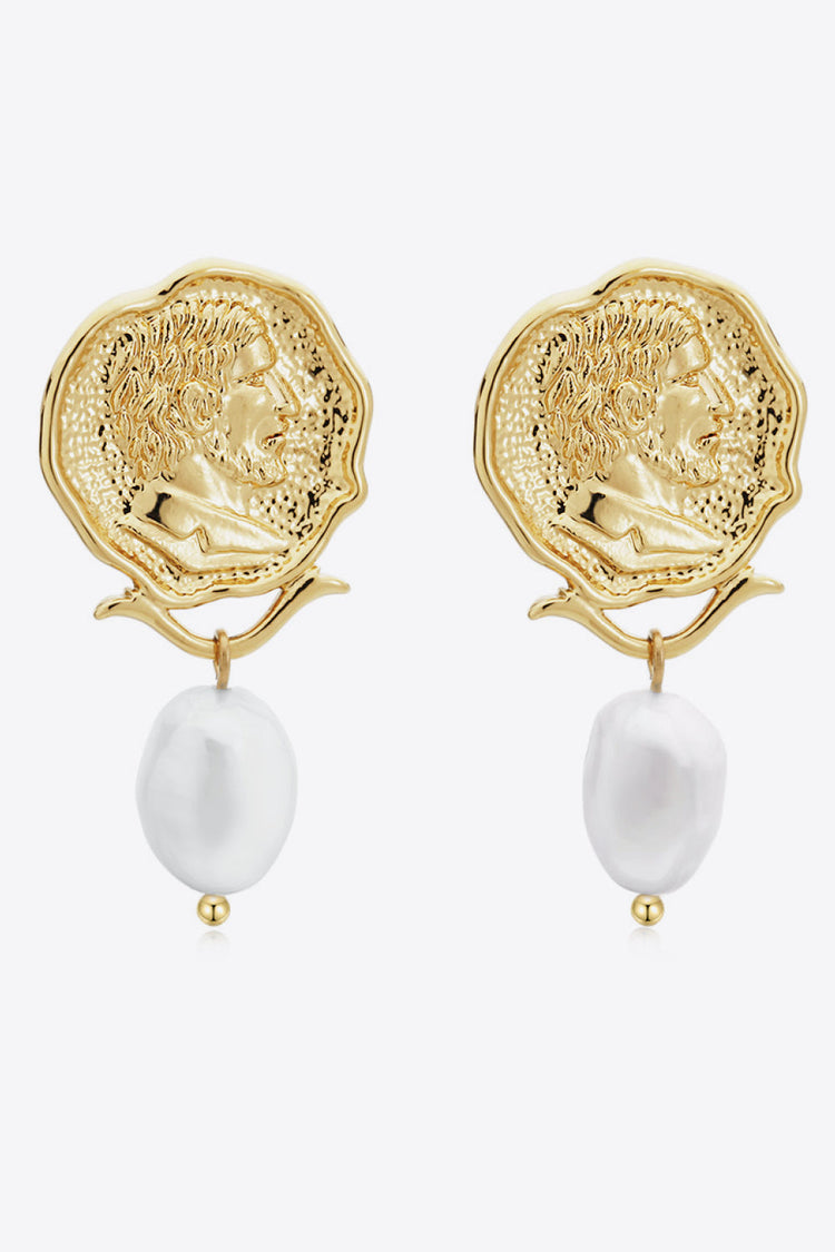 Gold-Plated Pearl Drop Earrings - Earrings - FITGGINS