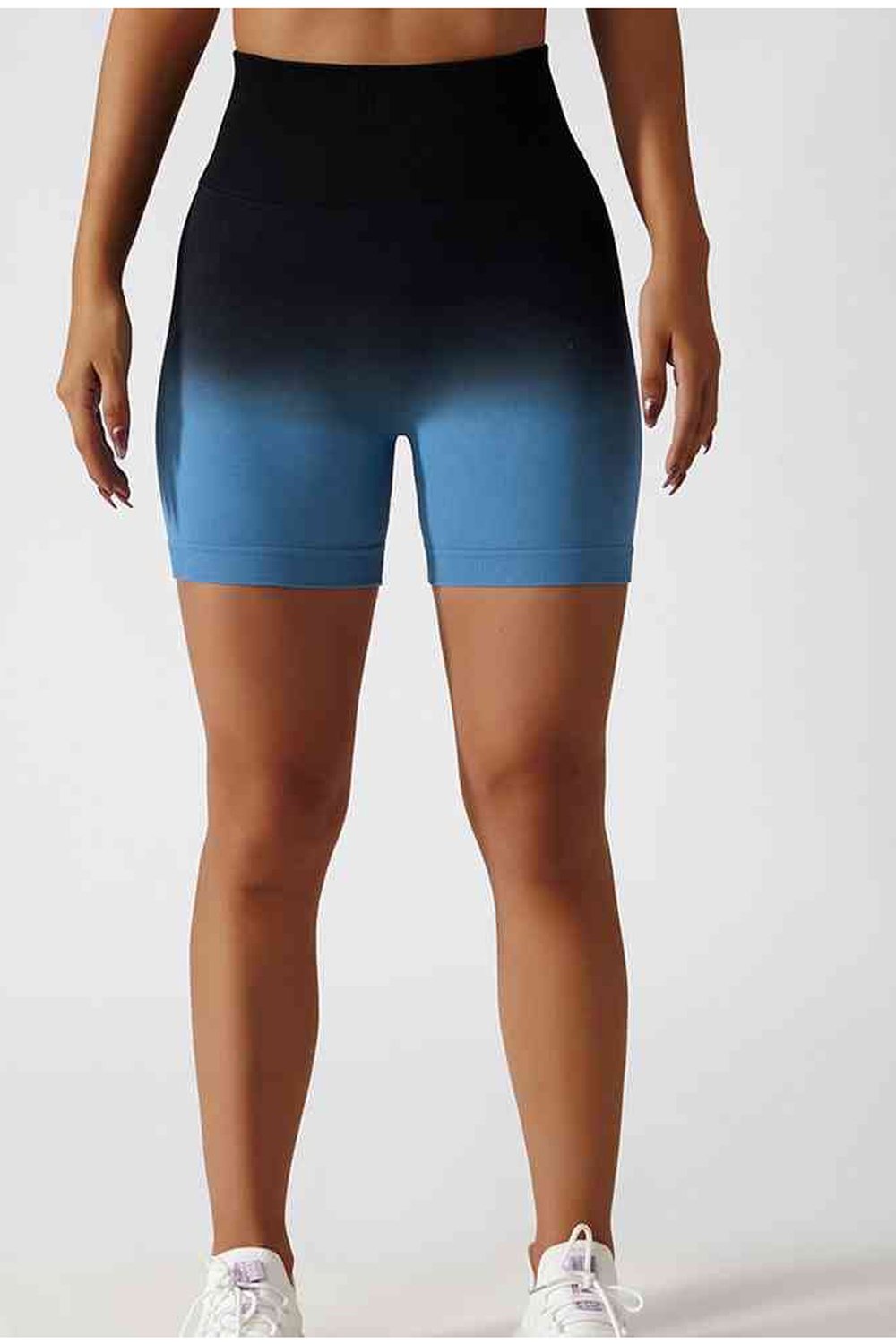 Gradient Wide Waistband Slim Fit Sports Shorts - Short Leggings - FITGGINS