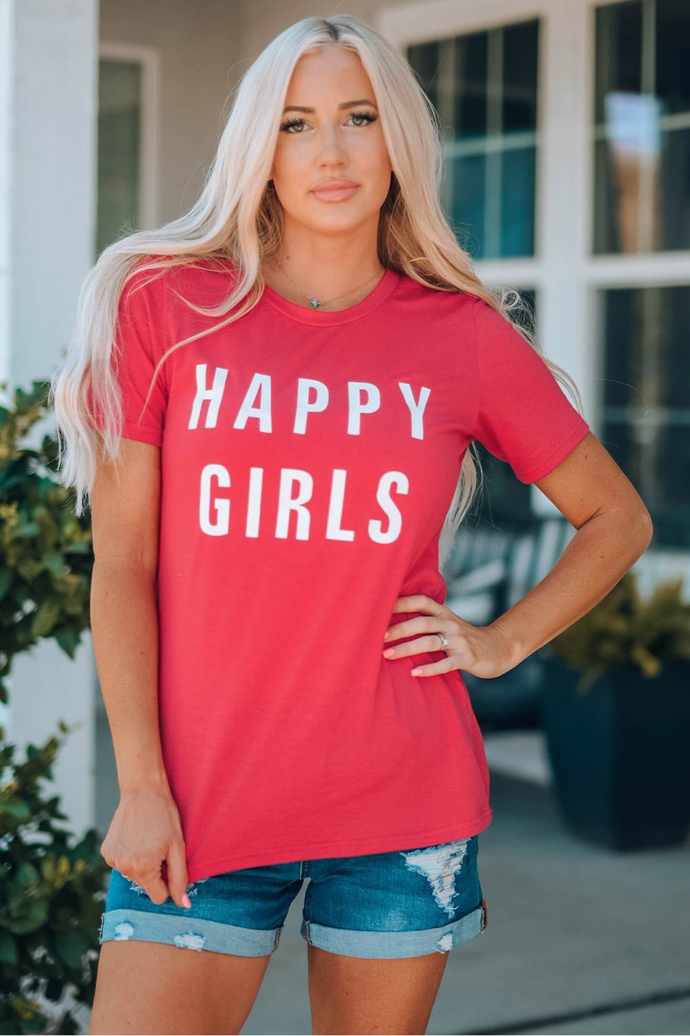 HAPPY GIRLS Short Sleeve Tee Shirt - T-Shirts - FITGGINS