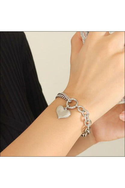 Half Chunky Chain Titanium Steel Bracelet - Bracelets - FITGGINS