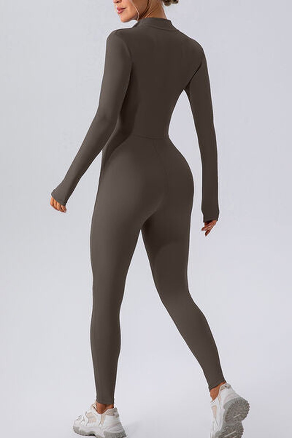 Half Zip Mock Neck Active Jumpsuit - Active Set - FITGGINS