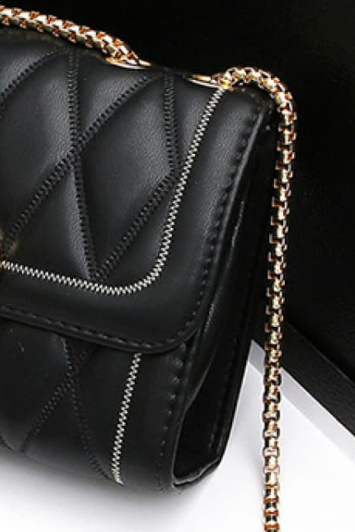 Heart Buckle PU Leather Crossbody Bag - Handbag - FITGGINS