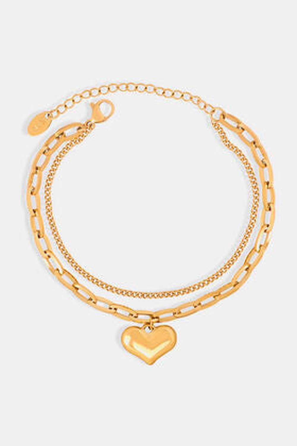 Heart Shape Lobster Closure Chain Bracelet - Bracelets - FITGGINS