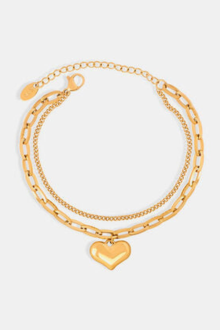 Heart Shape Lobster Closure Chain Bracelet - Bracelets - FITGGINS