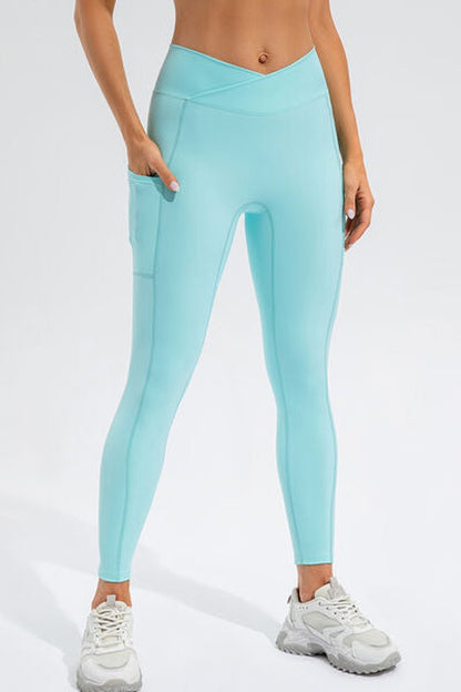 High Waist Active Leggings with Pockets - Leggings - FITGGINS