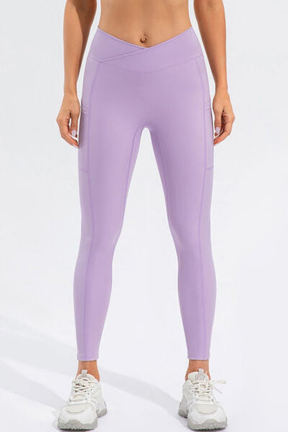 High Waist Active Leggings with Pockets - Leggings - FITGGINS