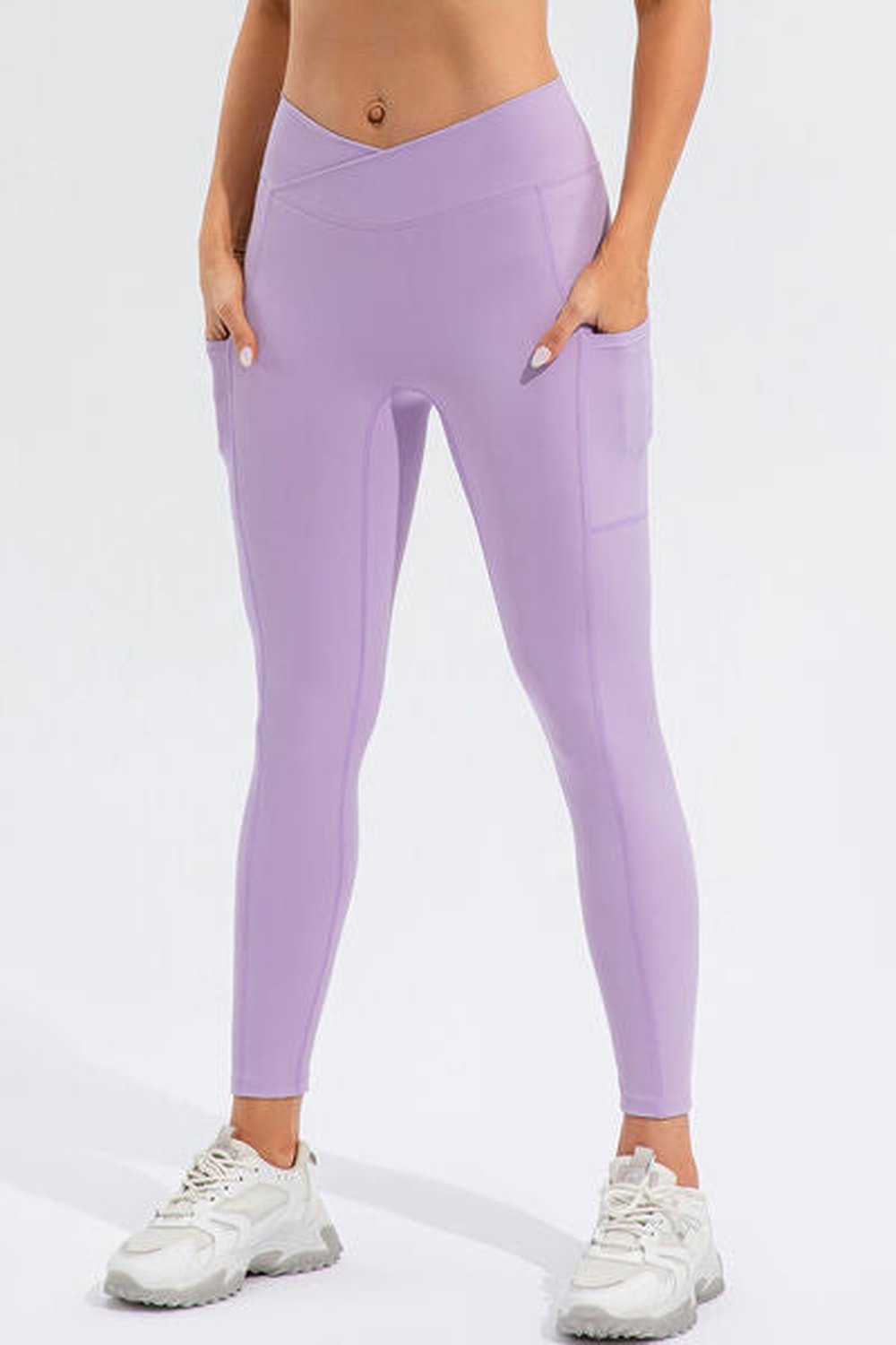 High Waist Active Leggings with Pockets - Leggings - FITGGINS