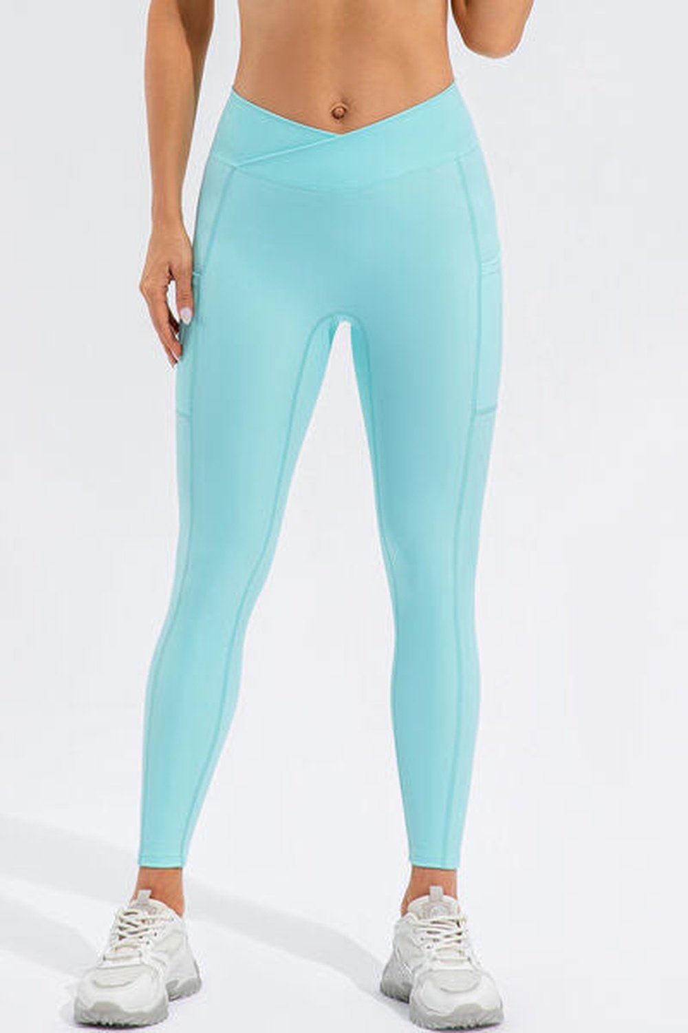 High Waist Active Leggings with Pockets - Leggings - FITGGINS