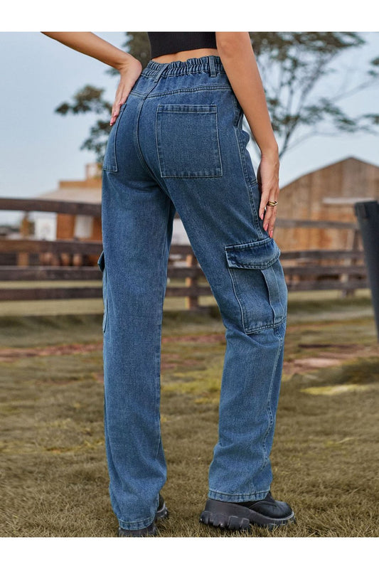 High Waist Cargo Jeans
