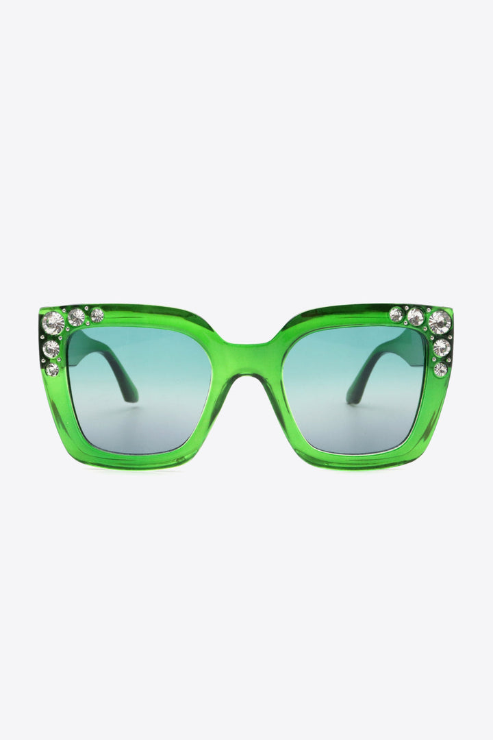 Inlaid Rhinestone Polycarbonate Sunglasses - Sunglasses - FITGGINS