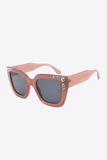 Inlaid Rhinestone Polycarbonate Sunglasses - Sunglasses - FITGGINS