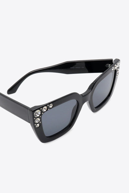 Inlaid Rhinestone Polycarbonate Sunglasses - Sunglasses - FITGGINS