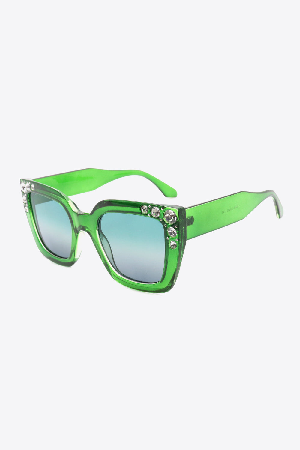 Inlaid Rhinestone Polycarbonate Sunglasses - Sunglasses - FITGGINS