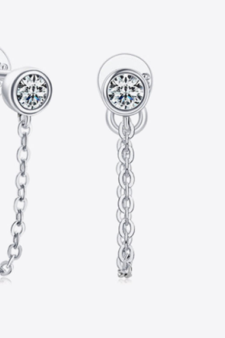 Inlaid Moissanite Chain Earrings - Earrings - FITGGINS