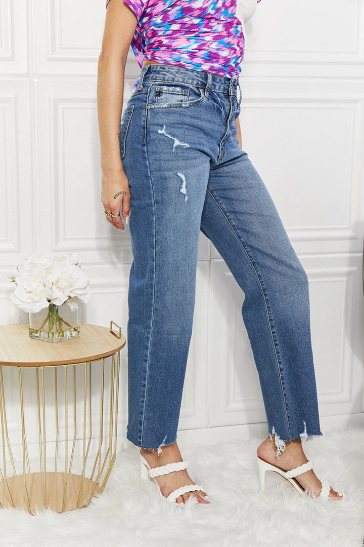 Kancan Full Size Melanie Crop Wide Leg Jeans - Jeans - FITGGINS
