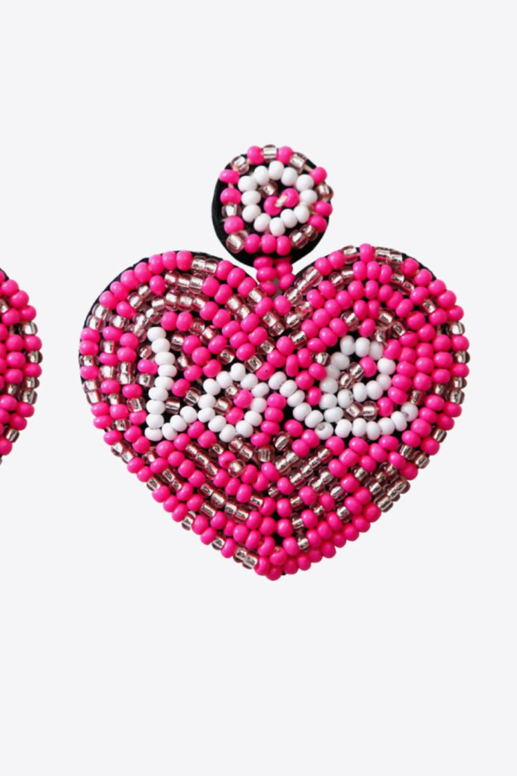 LOVE Beaded Heart Earrings - Earrings - FITGGINS