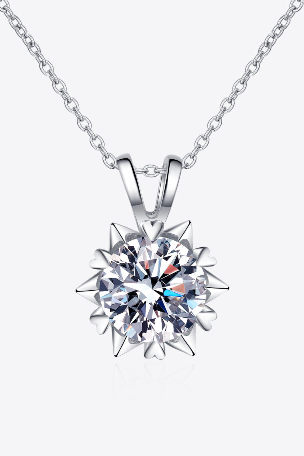 Learning To Love 925 Sterling Silver Moissanite Pendant Necklace - Necklaces - FITGGINS