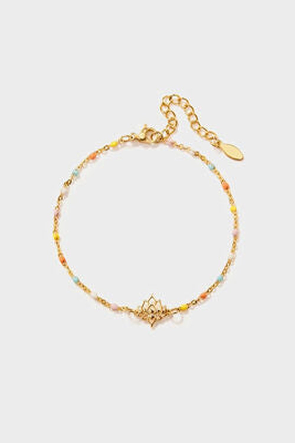 Lotus Shape 18K Gold-Plated Bead Bracelet - Bracelets - FITGGINS