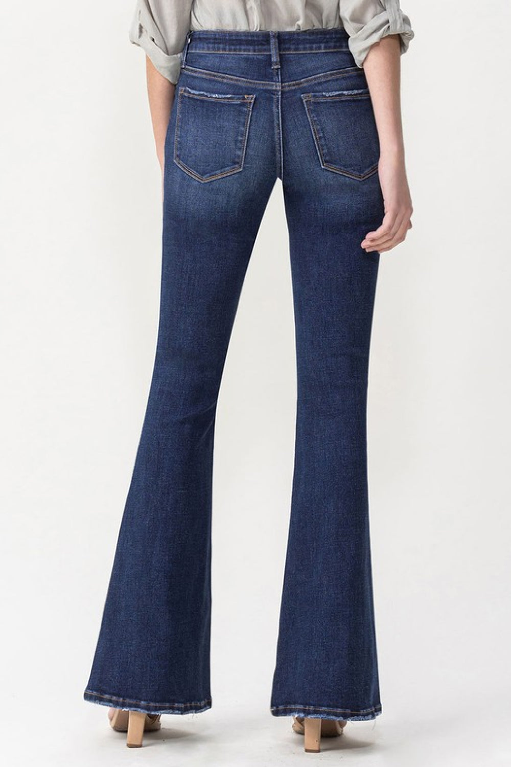 Lovervet Full Size Joanna Midrise Flare Jeans - Jeans - FITGGINS