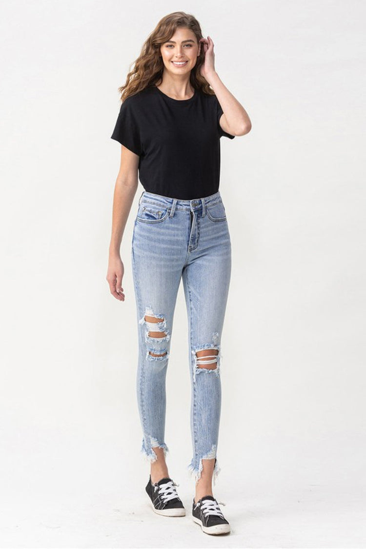 Lovervet Full Size Lauren Distressed High Rise Skinny Jeans - Jeans - FITGGINS
