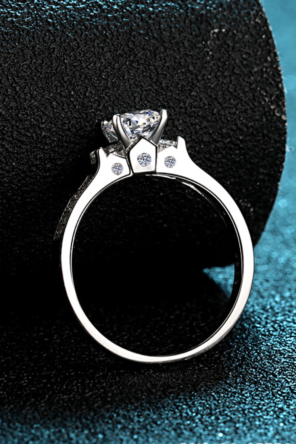 Lucky Charm Moissanite Rhodium-Plated Ring - Rings - FITGGINS