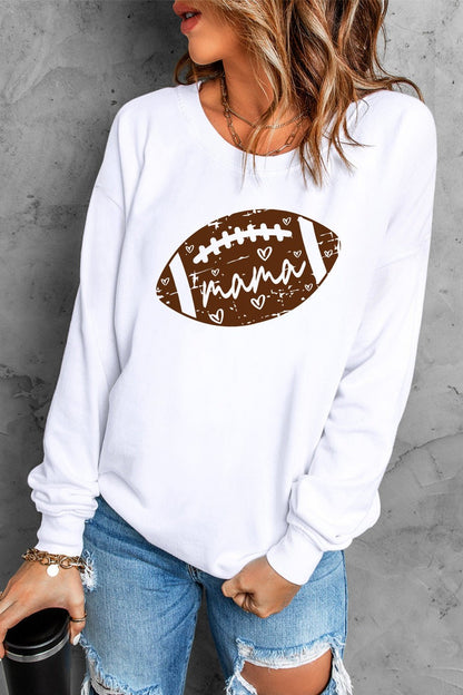 MAMA Graphic Drop Shoulder Sweatshirt - Sweatshirts & Hoodies - FITGGINS