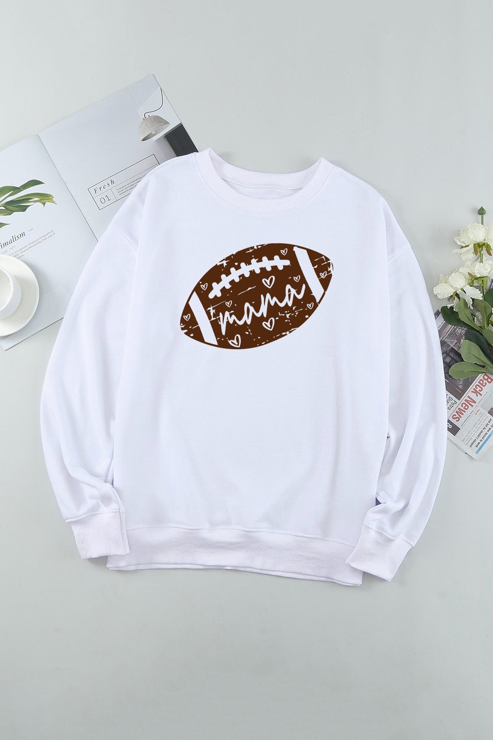 MAMA Graphic Drop Shoulder Sweatshirt - Sweatshirts & Hoodies - FITGGINS