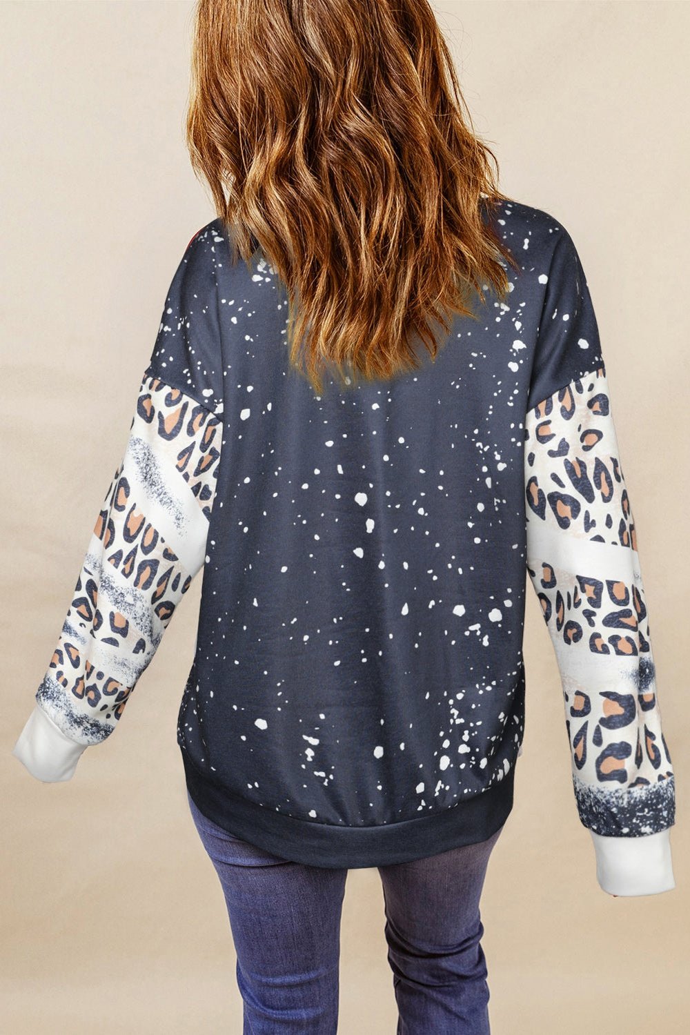 MAMA Lightning Graphic Leopard Sweatshirt - Sweatshirts & Hoodies - FITGGINS