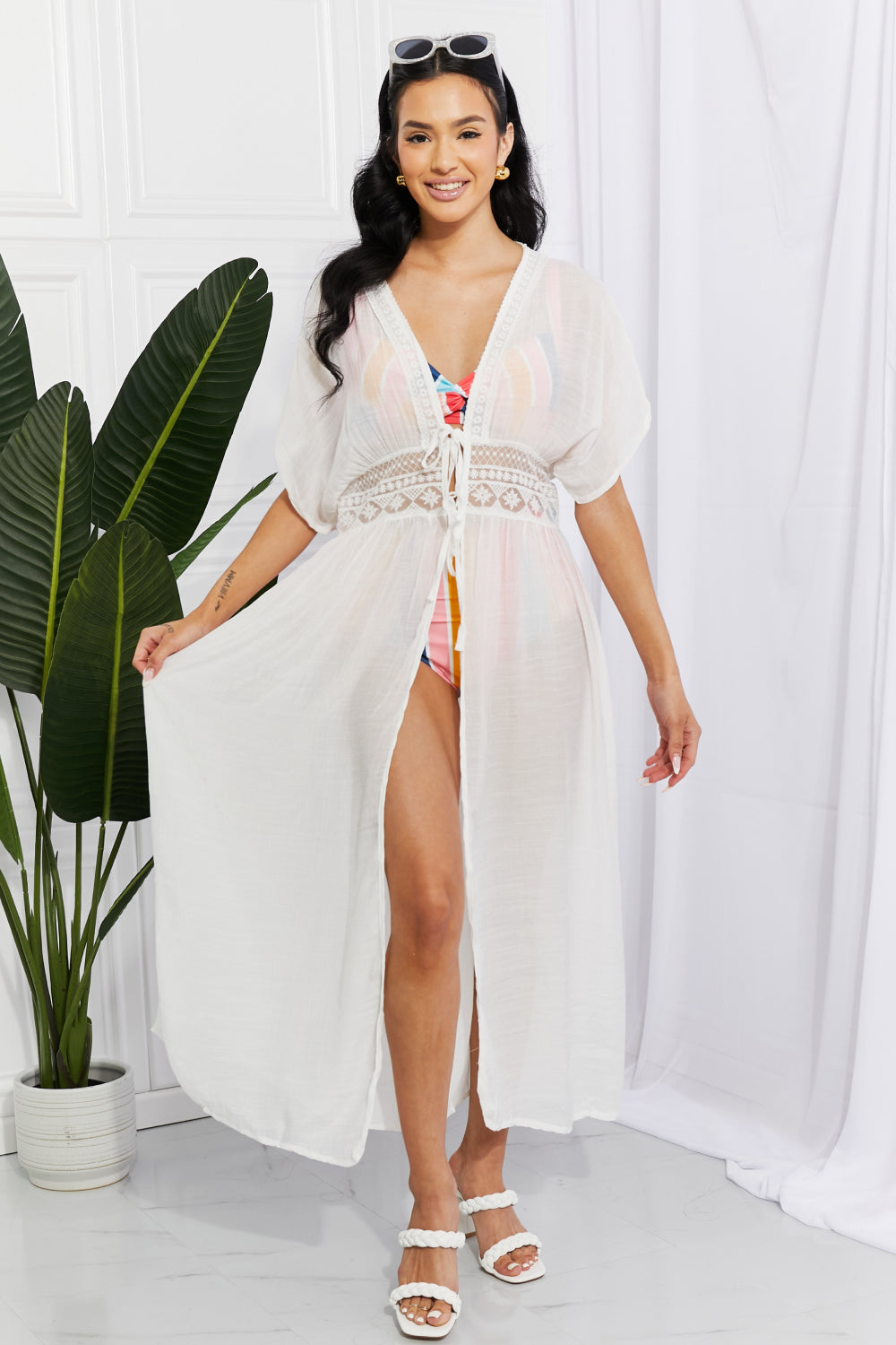Marina West Swim Sun Goddess Tied Maxi Cover-Up - Cover-Ups - FITGGINS