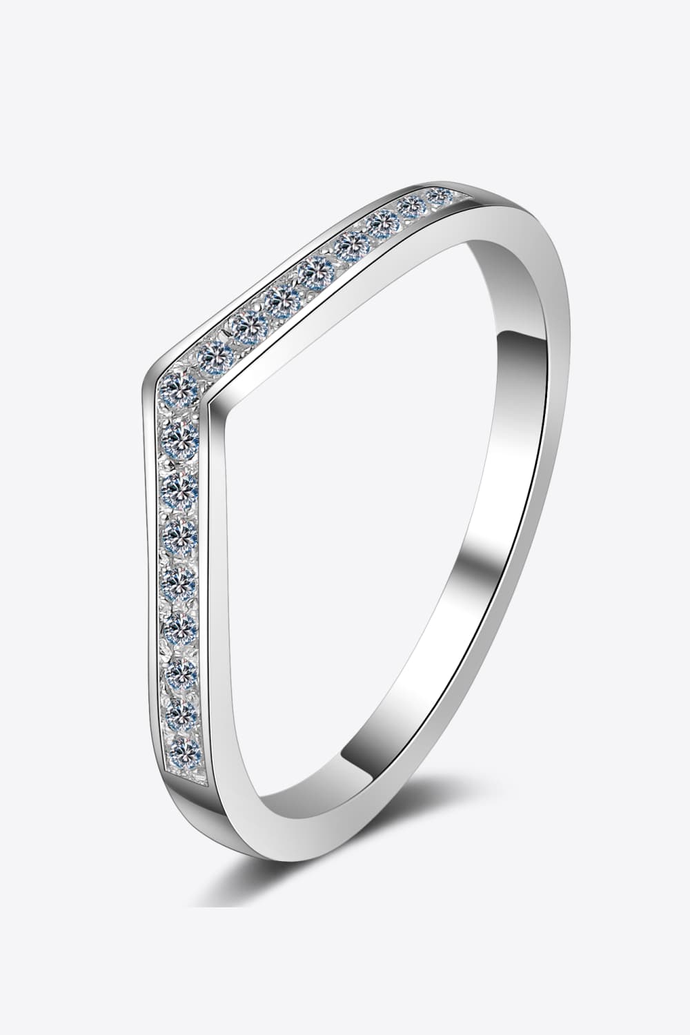 Minimalist Moissanite Rhodium-Plated Ring - Rings - FITGGINS