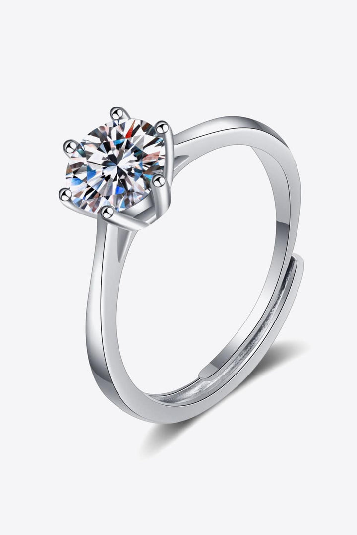 Moissanite 6-Prong Adjustable Ring - Rings - FITGGINS