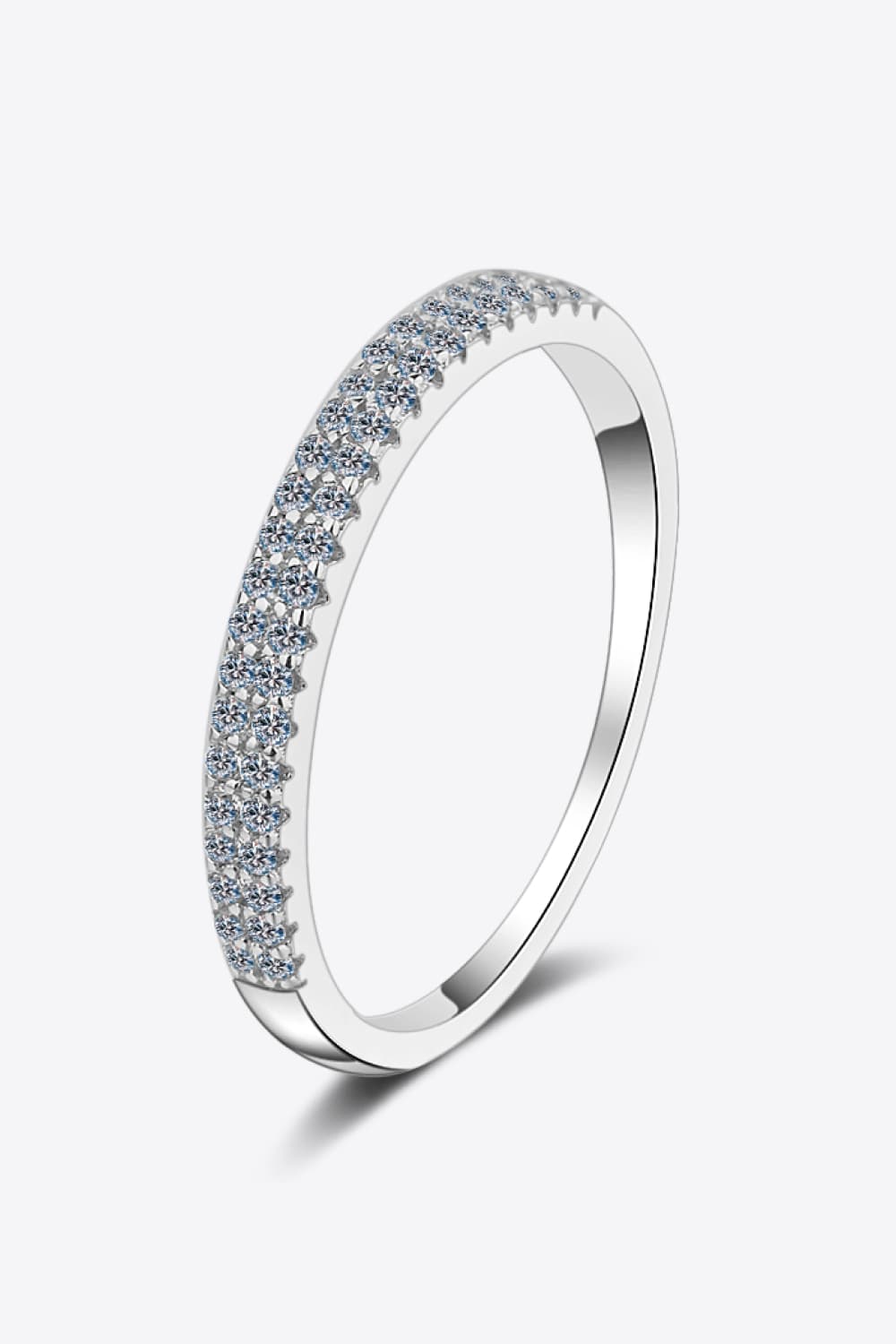 Moissanite 925 Sterling Silver Half-Eternity Ring - Rings - FITGGINS
