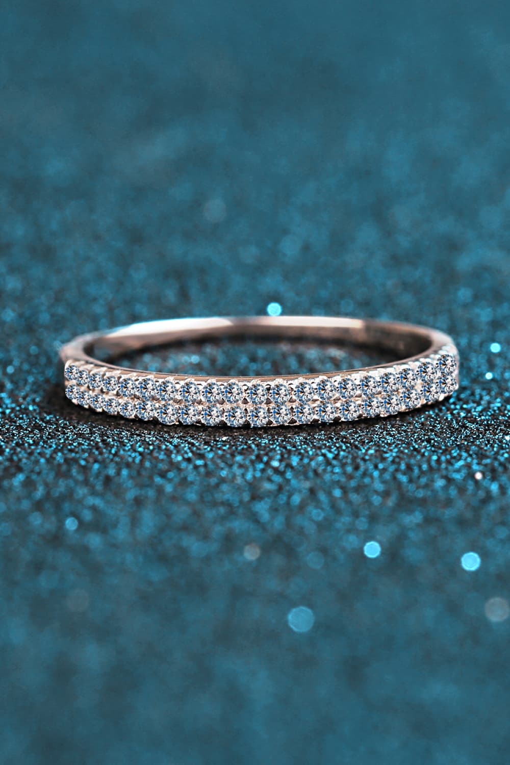 Moissanite 925 Sterling Silver Half-Eternity Ring - Rings - FITGGINS