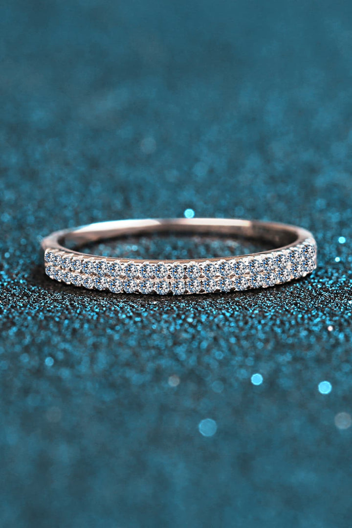 Moissanite 925 Sterling Silver Half-Eternity Ring - Rings - FITGGINS