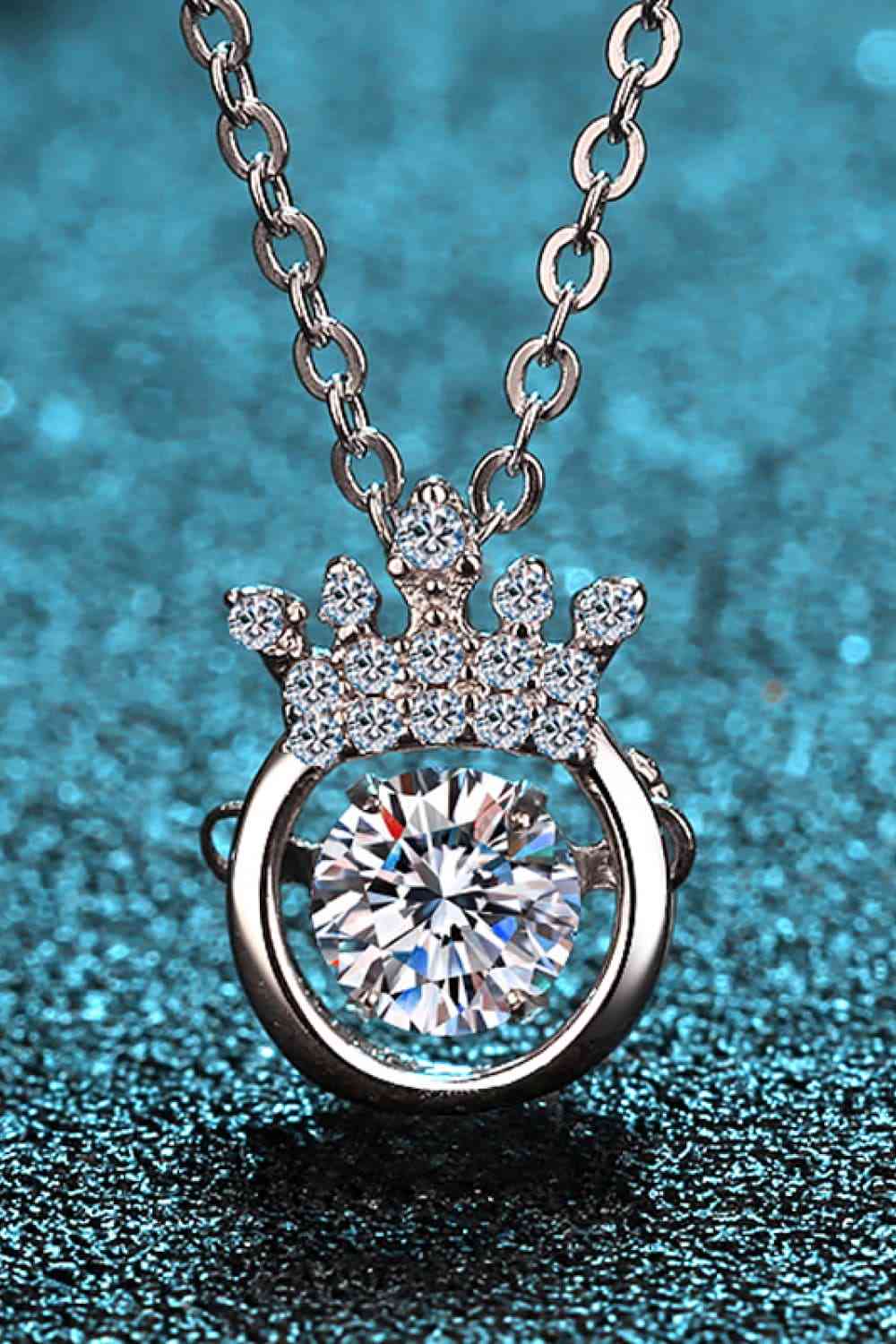 Moissanite 925 Sterling Silver Necklace - - FITGGINS