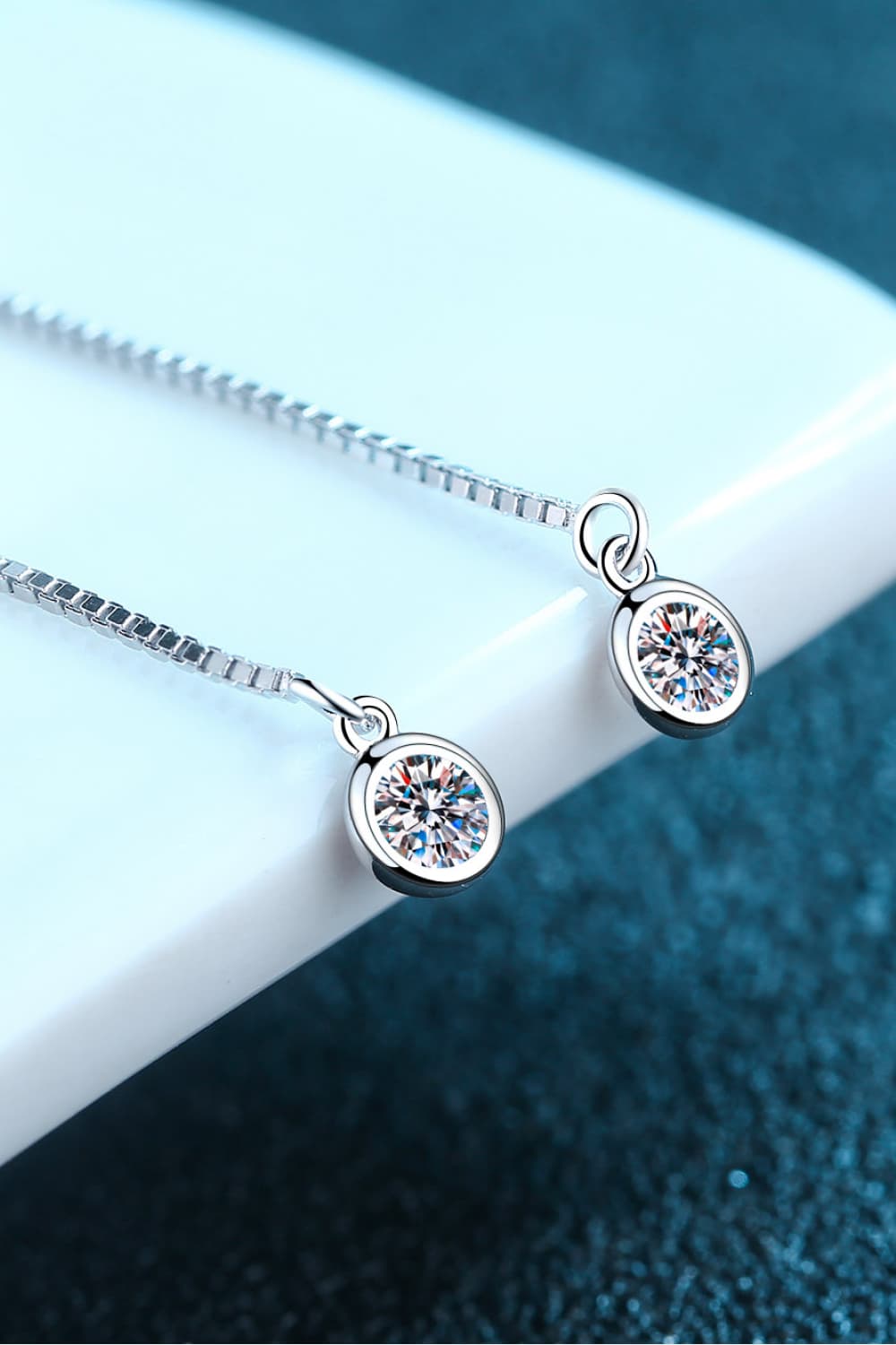 Moissanite 925 Sterling Silver Threader Earrings - Earrings - FITGGINS