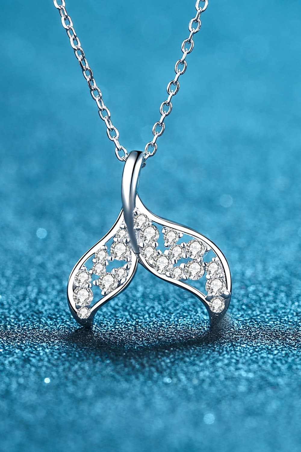 Moissanite Fishtail Pendant 925 Sterling Silver Necklace - Necklaces - FITGGINS