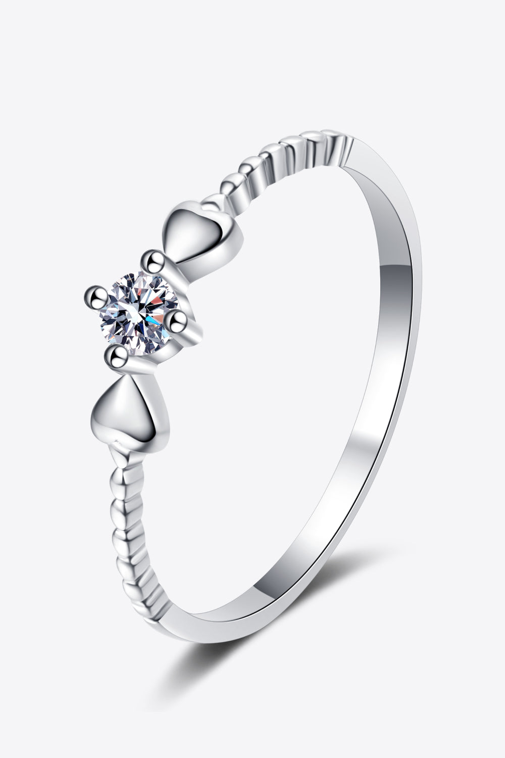 Moissanite Heart 925 Sterling Silver Ring - Rings - FITGGINS