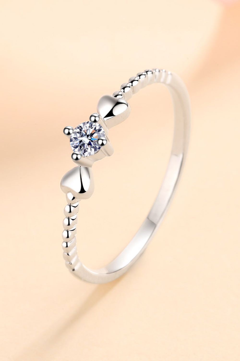 Moissanite Heart 925 Sterling Silver Ring - Rings - FITGGINS