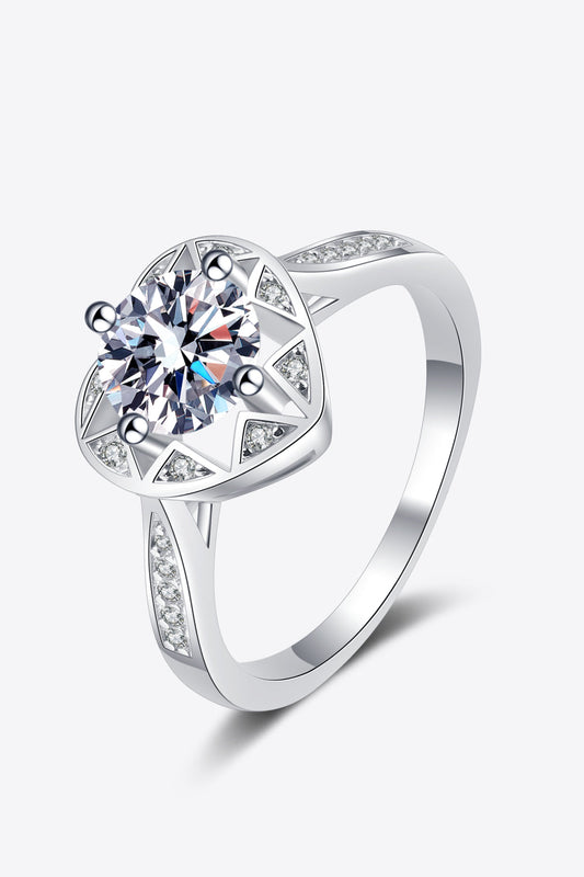 Moissanite Heart Ring - Rings - FITGGINS