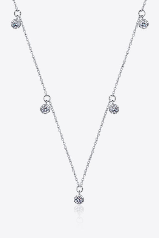Moissanite Rhodium-Plated Necklace - Necklaces - FITGGINS