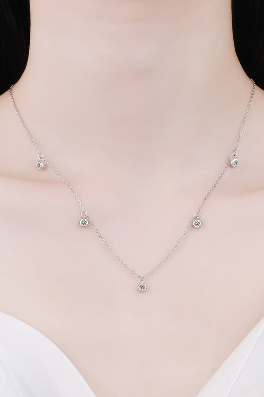 Moissanite Rhodium-Plated Necklace - Necklaces - FITGGINS