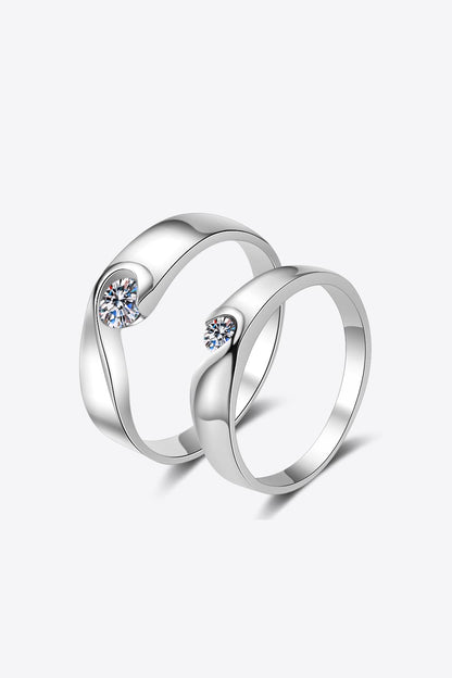 Moissanite Rhodium-Plated Ring - Rings - FITGGINS