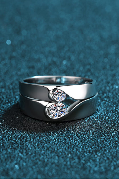 Moissanite Rhodium-Plated Ring - Rings - FITGGINS